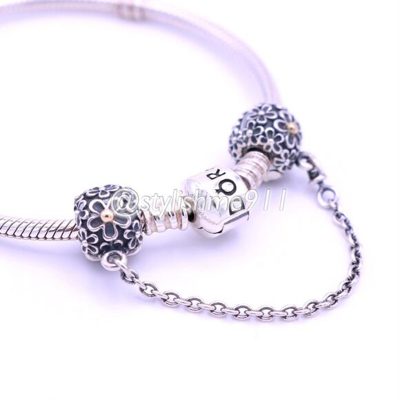 Authentic PANDORA Bouquet Clip Safety Chain - Picture 3 of 12